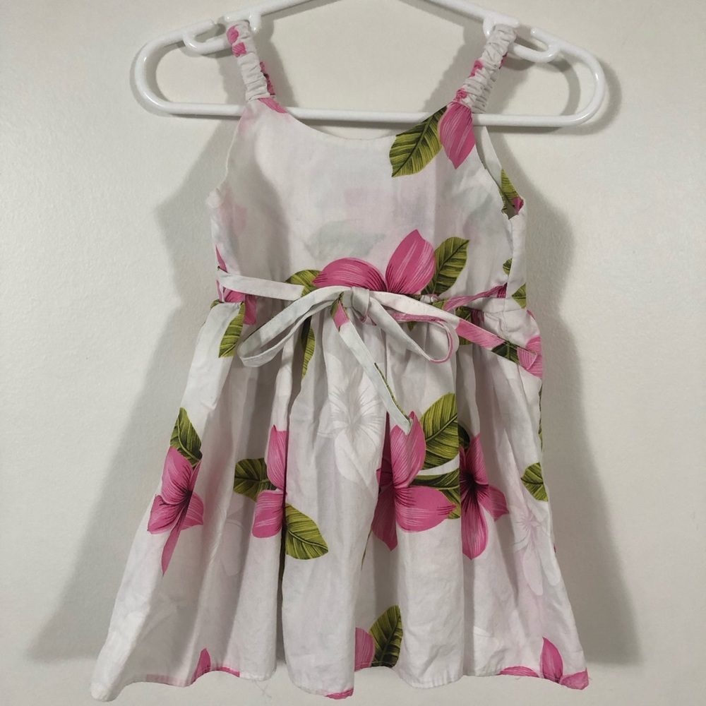 Pacific Legend Floral Pink and Green Hawaiian Sundress. Girl 6 Month - Picture 8 of 11